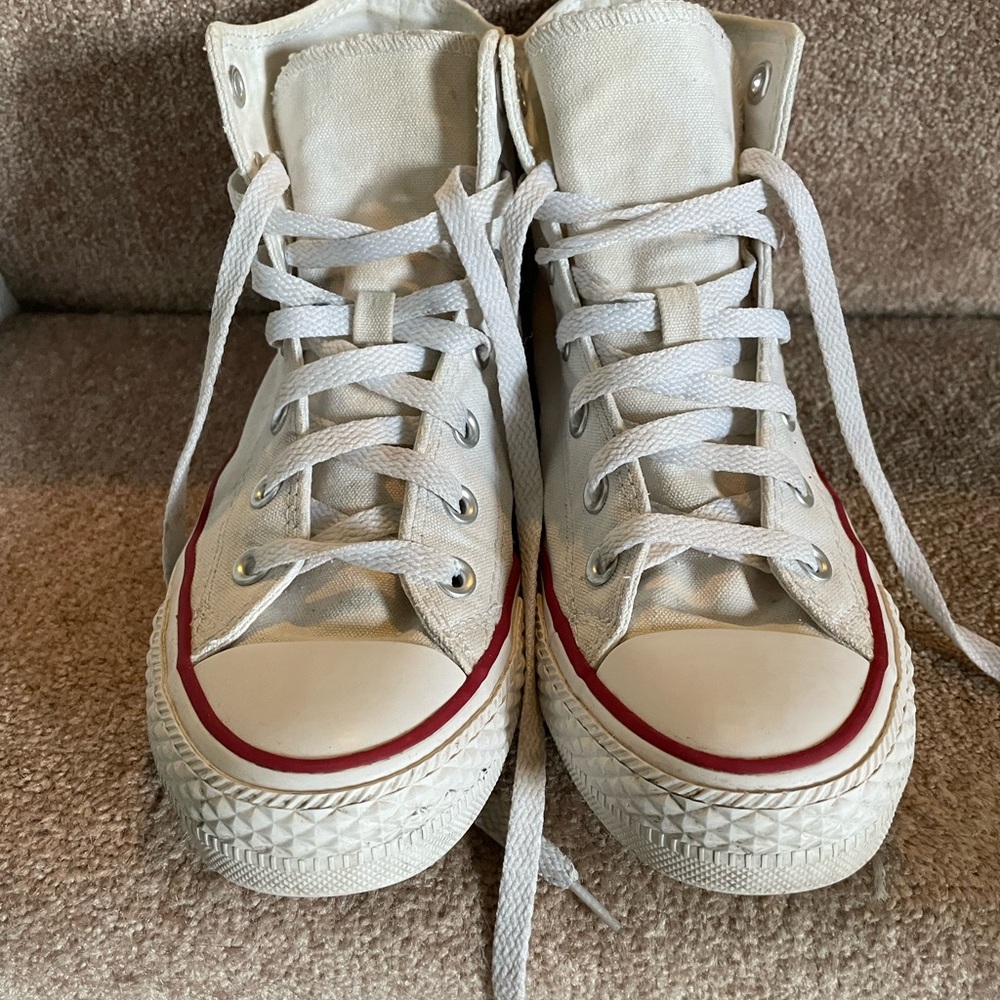 White High-Top Converse Sneakers